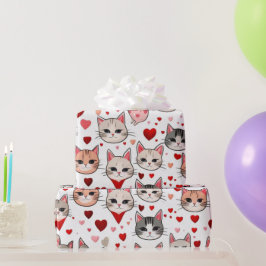 Presente Papel de enrolamento dos corações do dia de os nam