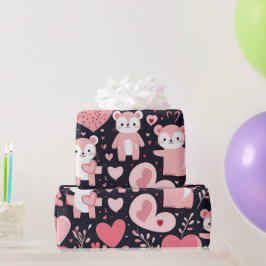 Presente Papel de enrolamento dos corações do dia de os nam