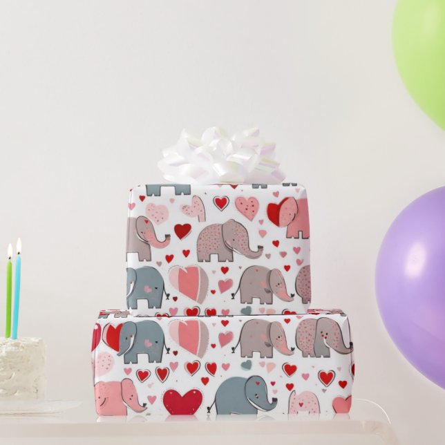 Presente Papel de enrolamento dos corações do dia de os nam (Presentes para festas)