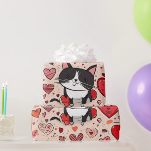 Presente Papel de enrolamento dos corações do dia de os nam
