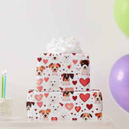 Presente Papel de enrolamento dos corações do dia de os nam
