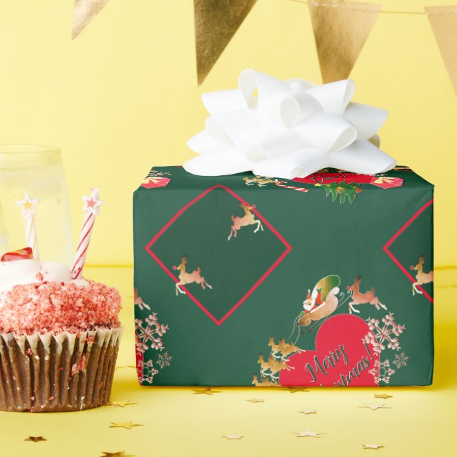 Presente Papel de enrolamento dos Papais noeis de Natal (Festa de aniversário)