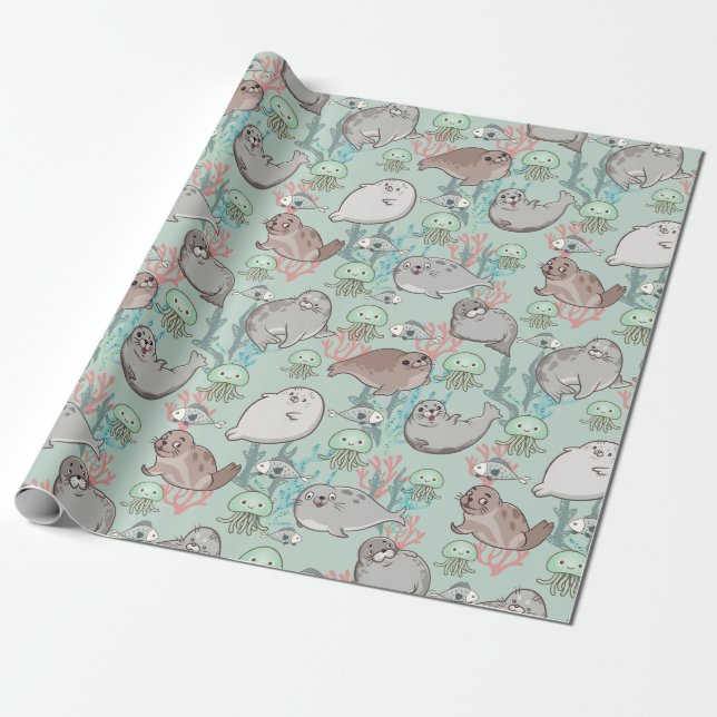 Presente Papel de enrolamento dos selos (Desenrolado)