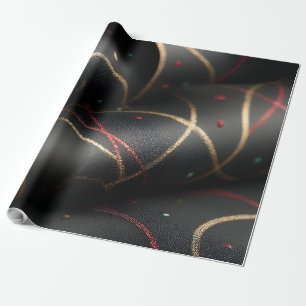 Presente Papel de enrolamento Elegante a preto e Dourado
