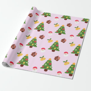 Presente Papel de enrolamento em árvore de Natal, cor-de-r