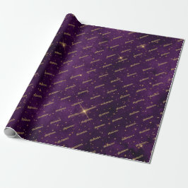 Presente Papel de enrolamento em branco e Dourado