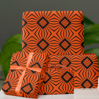 Presente Papel de enrolamento em cor laranja e preto retror