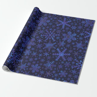 Presente Papel de enrolamento em flocos de neve, cor azul-p