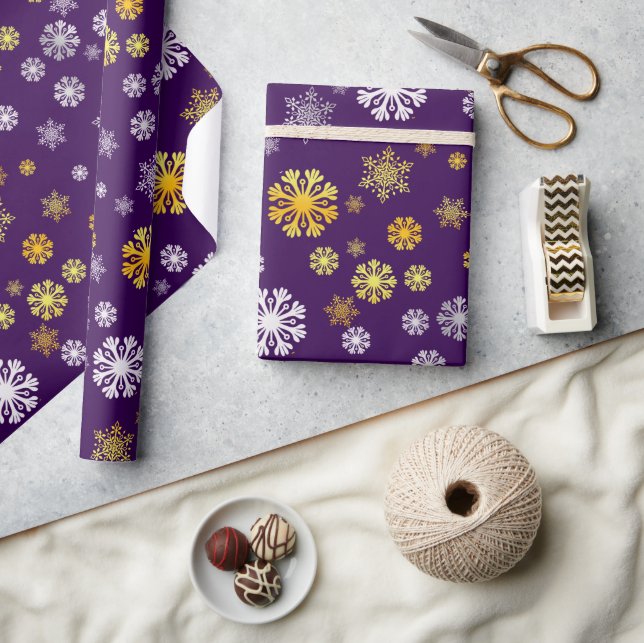 Presente Papel de enrolamento em flocos de neve de ouro ele (Artesanato)