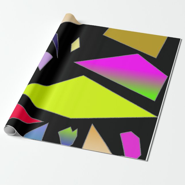 Presente Papel de enrolamento em formas de neon (Desenrolado)