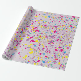 Presente Papel de enrolamento em roxo de Confetti