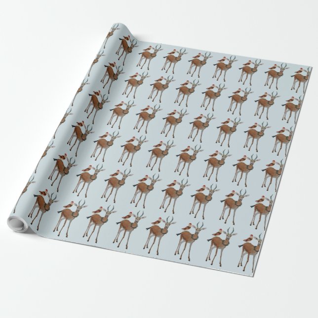 Presente Papel de enrolamento FESTIVE ANTELOPE & OWL (Desenrolado)