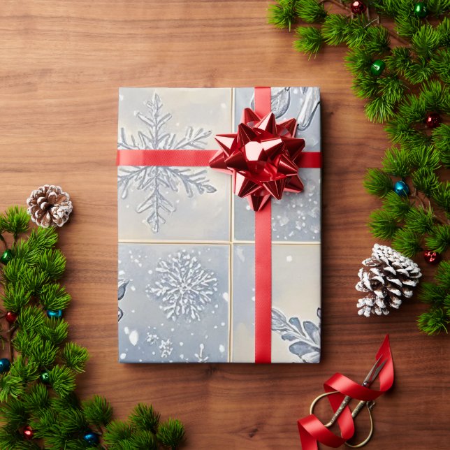 Presente Papel de enrolamento Flocos de neve de inverno Fer (Presente de Natal)