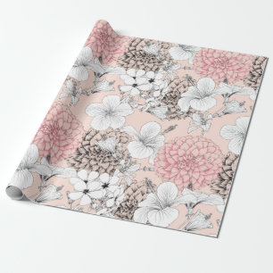 Presente Papel de enrolamento floral de 30 polegadas x 6 pé