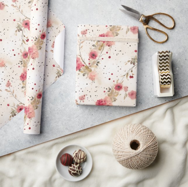 Presente Papel de enrolamento Floral de Algodão (Artesanato)