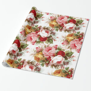 Presente Papel de enrolamento floral de Chiques de vindima