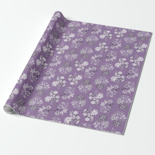 Presente Papel de enrolamento Floral monocromático da lavan