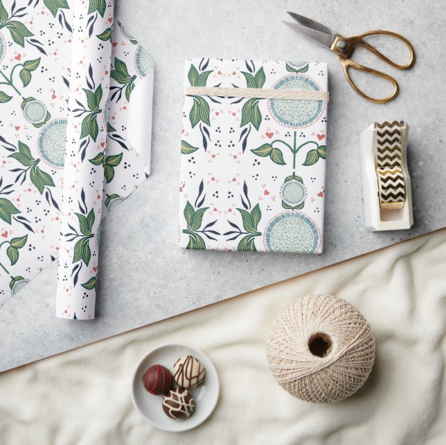 Presente Papel de enrolamento Floral norueguês (Artesanato)