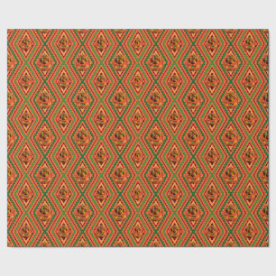 Presente Papel de enrolamento Geométrico Africano Kente Ros