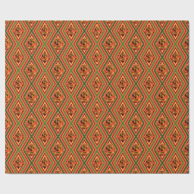 Presente Papel de enrolamento Geométrico Africano Kente Ros (Barra)