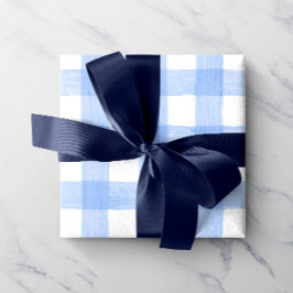 Presente Papel de enrolamento Gingham, Cor de Água Azul Cla