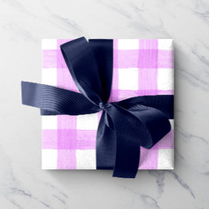 Presente Papel de enrolamento Gingham, lavanda de Aquarela