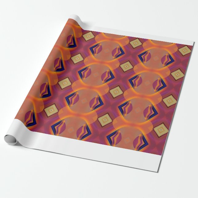 Presente Papel de enrolamento laranja N cor-de-rosa (Desenrolado)