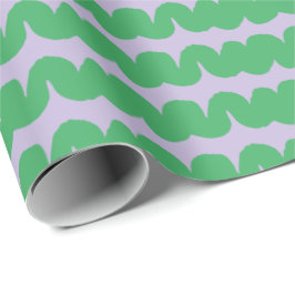 Presente Papel de enrolamento Lilac Verde da Faixa de Ondas