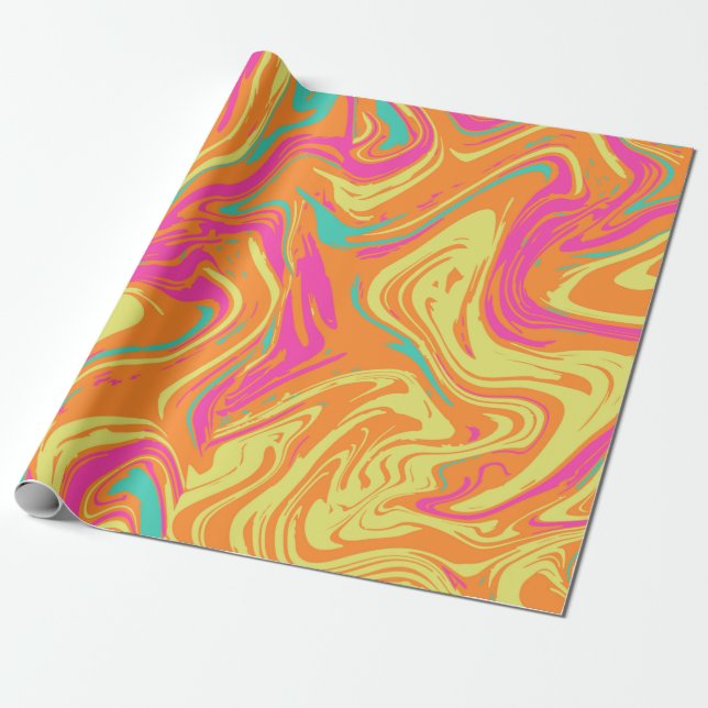 Presente Papel de enrolamento líquido de Abstrato laranja (Desenrolado)