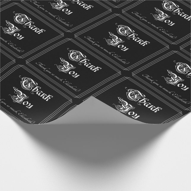 Presente Papel de enrolamento luxuoso e opulente "Obrigado" (Ponta)