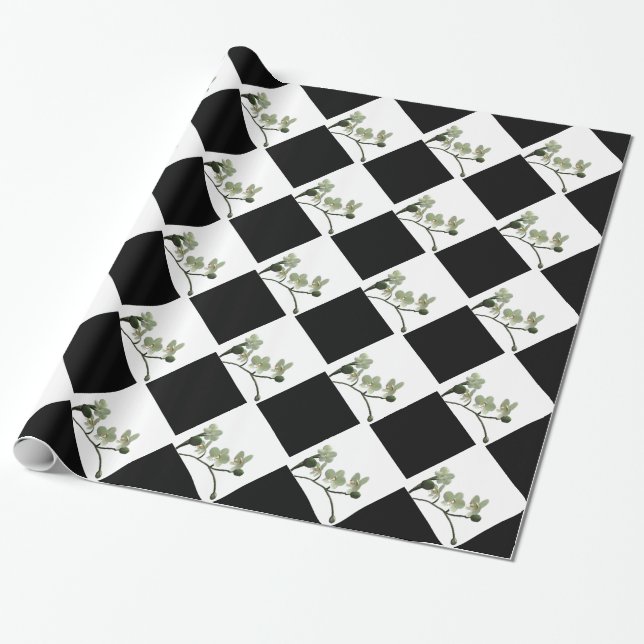 Presente Papel de enrolamento Melão-branco-preto (Desenrolado)
