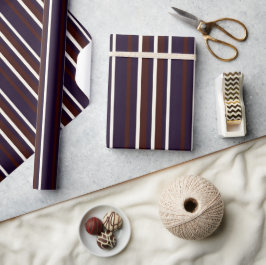 Presente Papel de enrolamento Mocha & Plum Stripe