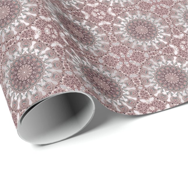 Presente Papel de enrolamento ornamentais rosa (Ponta do rolo)