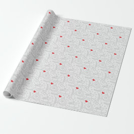 Presente Papel De Enrolamento, Ornamento E Coração