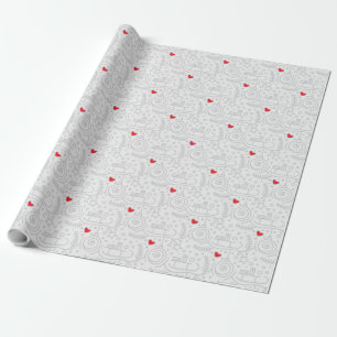 Presente Papel De Enrolamento, Ornamento E Coração
