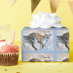Presente Papel de enrolamento para dois amigos puppy