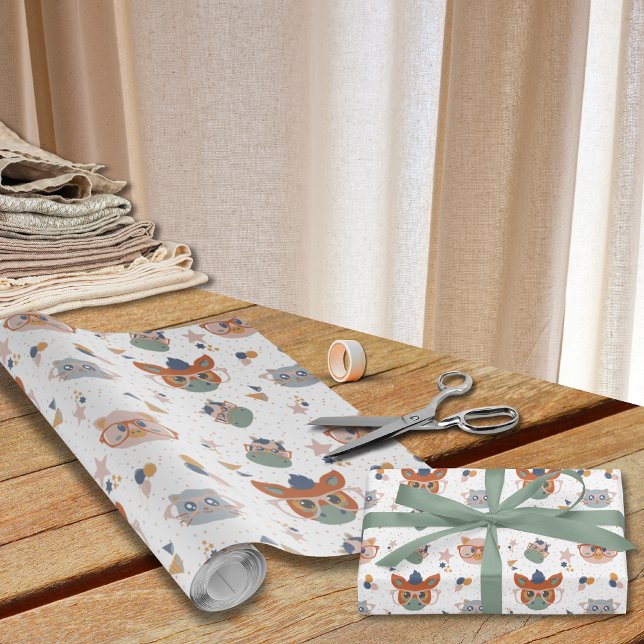 Presente Papel de enrolamento para Fazenda de animais (Farm Animal Birthday Wrapping Paper Donkey Cow Cat Pig Pattern)