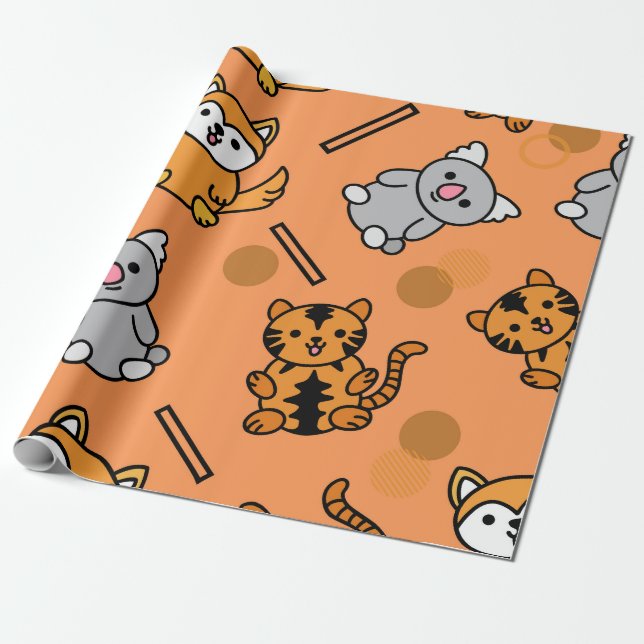 Presente Papel de enrolamento para padrões animais (Desenrolado)