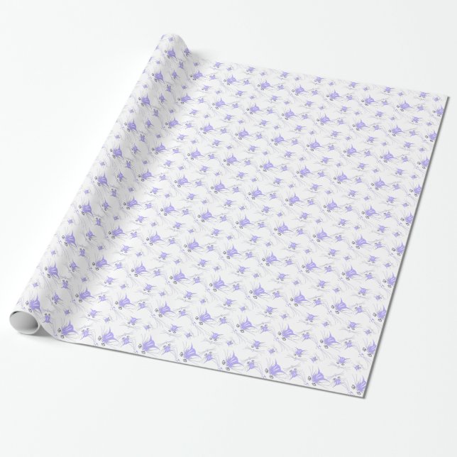 Presente Papel de enrolamento para rostos de gatinho lavand (Desenrolado)