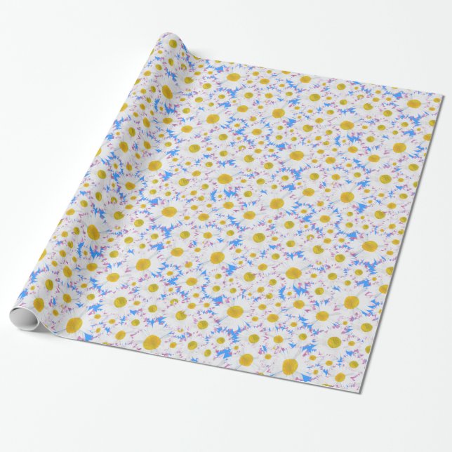 Presente Papel de enrolamento personalizado: amarelo, branc (Desenrolado)