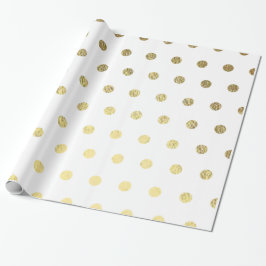 Presente Papel de enrolamento PolkaDot da folha de ouro