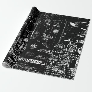 Presente Papel de enrolamento preto-e-branco