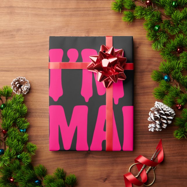 Presente Papel de enrolamento preto-e-colorido - Personaliz (Presente de Natal)