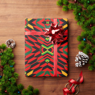 Presente Papel de enrolamento Red Modern Kente Impressão