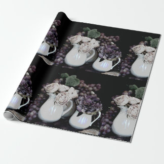 Presente Papel de enrolamento Rl 6' Pitchers, Uvas e Flores
