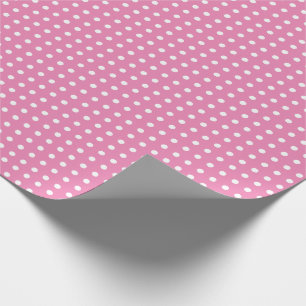 Presente Papel de enrolamento rosa com Bolinhas pequenas