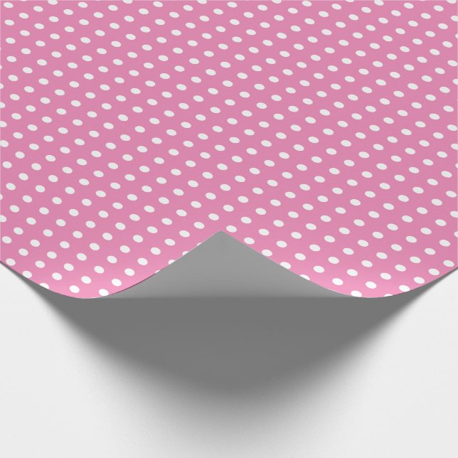 Presente Papel de enrolamento rosa com Bolinhas pequenas (Ponta)