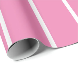 Presente Papel de enrolamento - Rosa com uma faixa branca