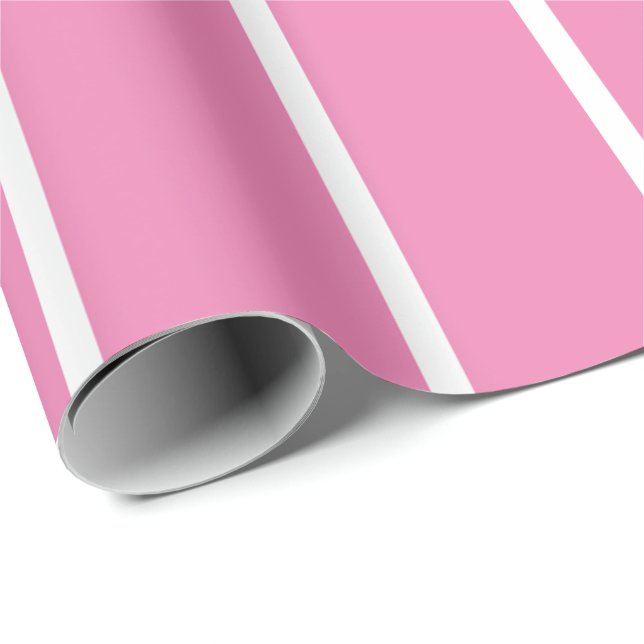 Presente Papel de enrolamento - Rosa com uma faixa branca (Ponta do rolo)