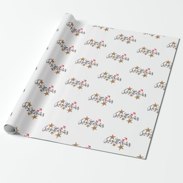 Presente Papel de enrolamento Sagitário - Antecedentes bran (Desenrolado)